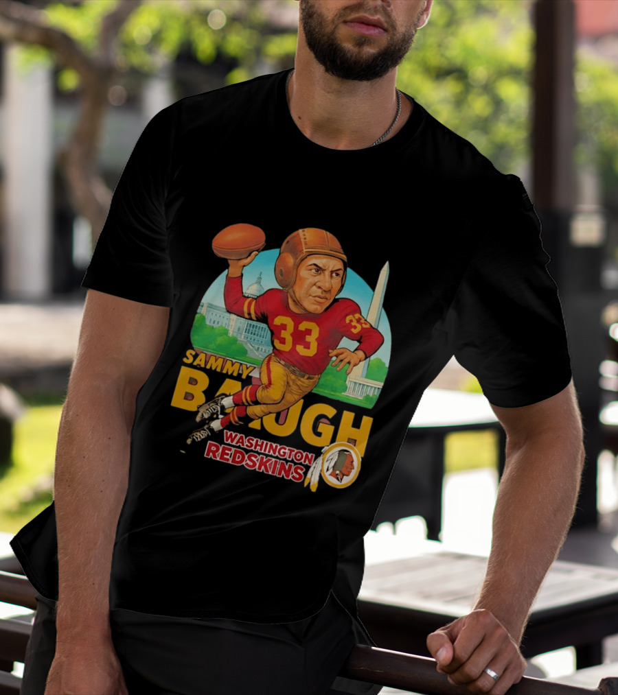 Sammy Baugh Washington Redskins Caricature Number 33 Football Legend T-Shirt