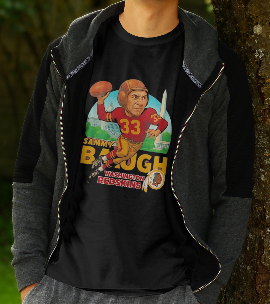 Sammy Baugh Washington Redskins Caricature Number 33 Football Legend T-Shirt