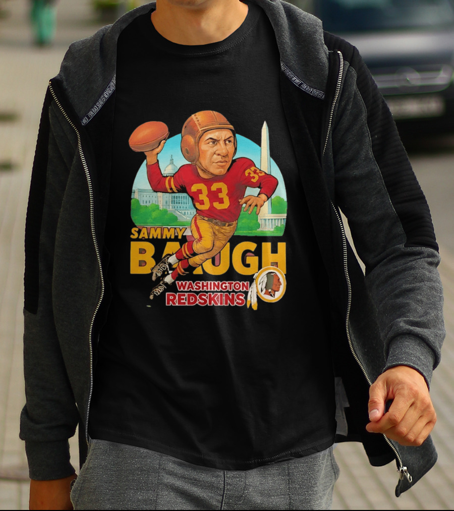 Sammy Baugh Washington Redskins Caricature Number 33 Football Legend T-Shirt