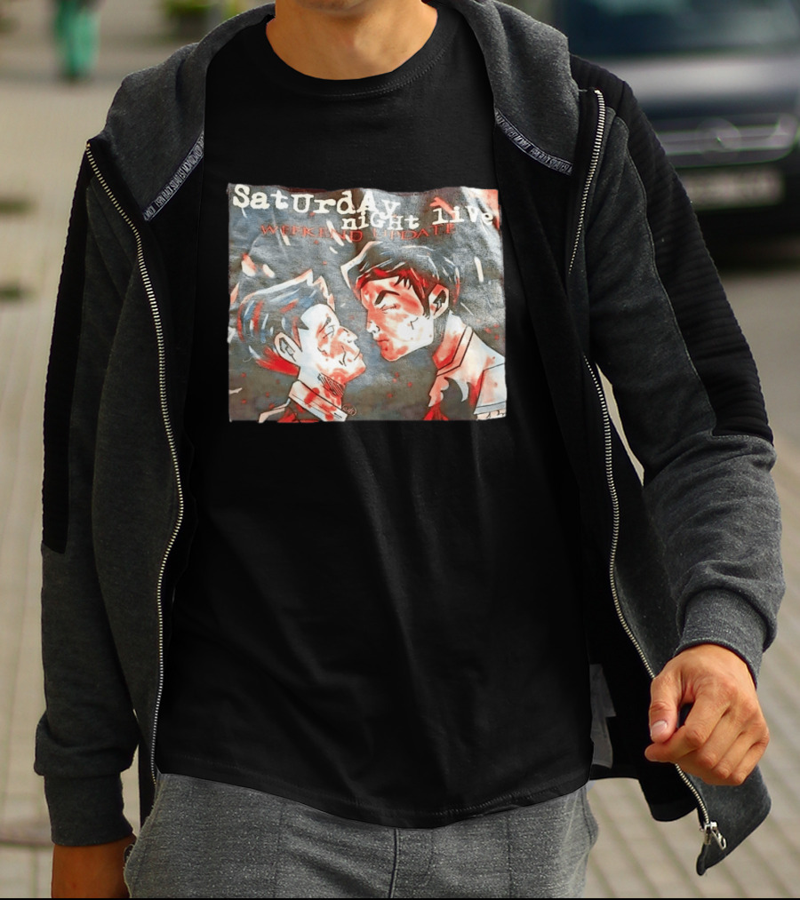 Saturday Night Live Weekend Update Animated Clash Scene T-Shirt