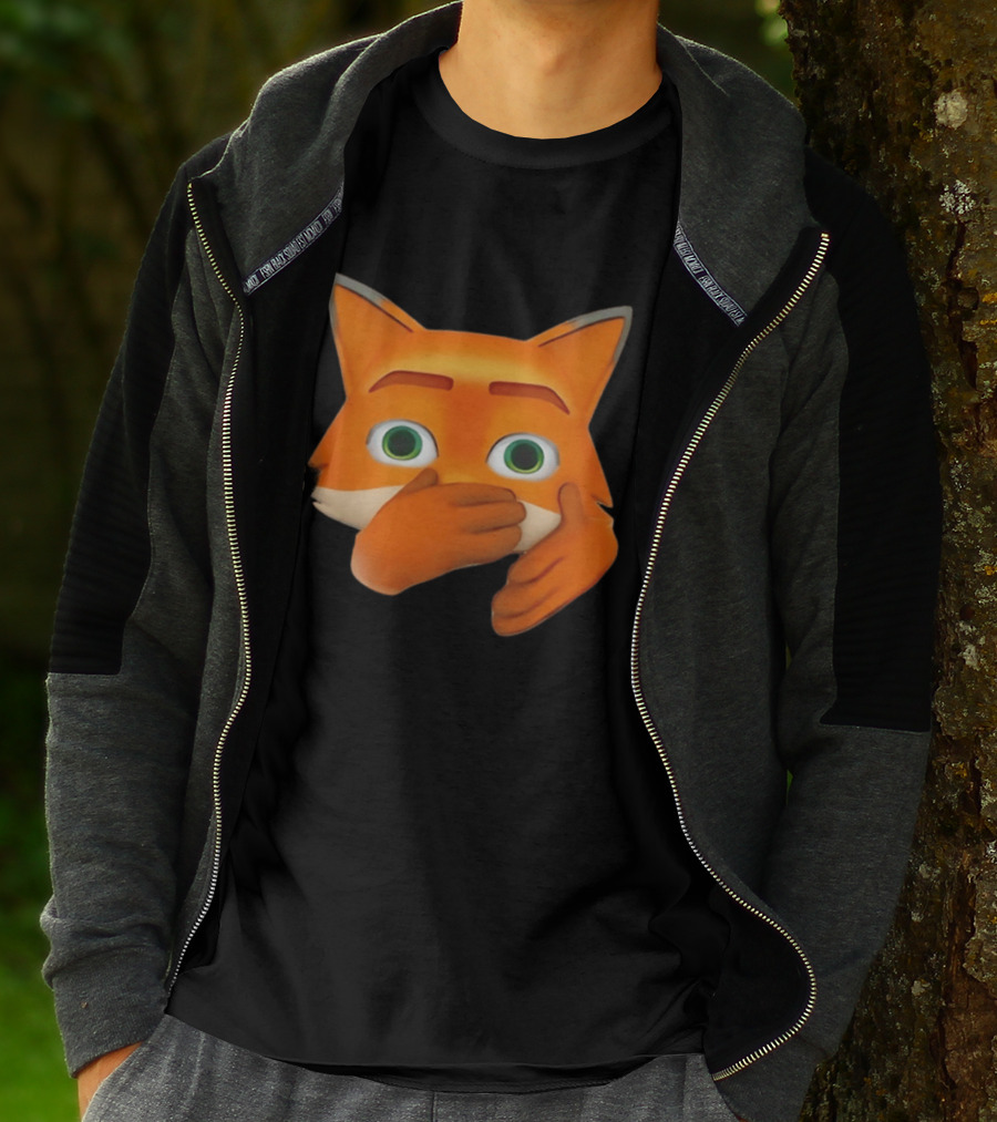 Scuba Fox Emoji Animal Covering Mouth Diving T-Shirt
