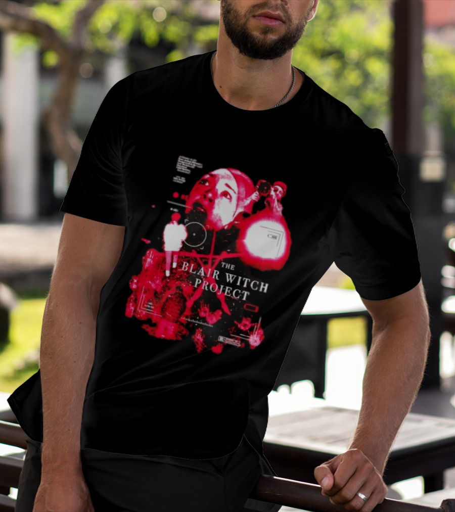 The Blair Witch Project Horror Movie Found Footage Red Overlay Face Montage T-Shirt