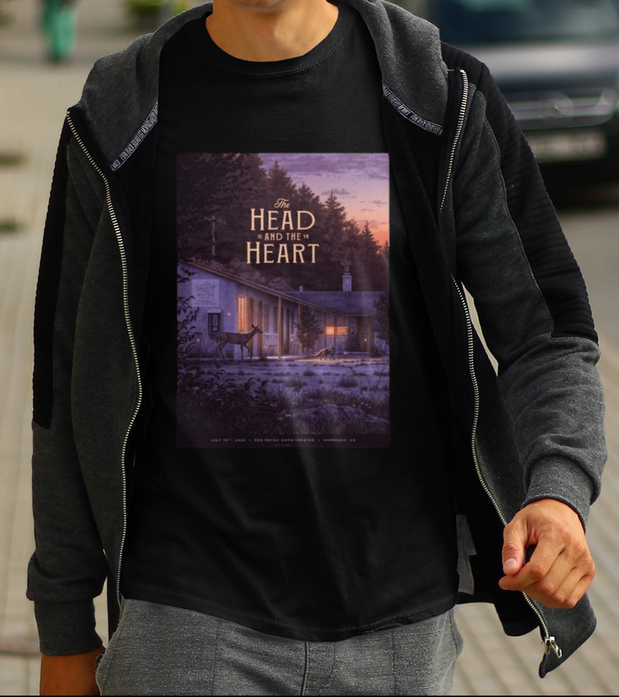 The Head And The Heart July 15 2026 Valley Motel Red Rocks Amphitheatre Morrison CO T-Shirt
