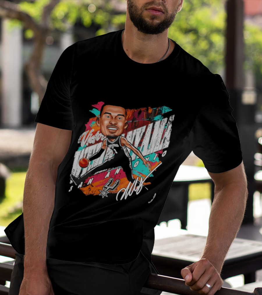 Victor Wembanyama San Antonio Spurs Basketball Cartoon T-Shirt