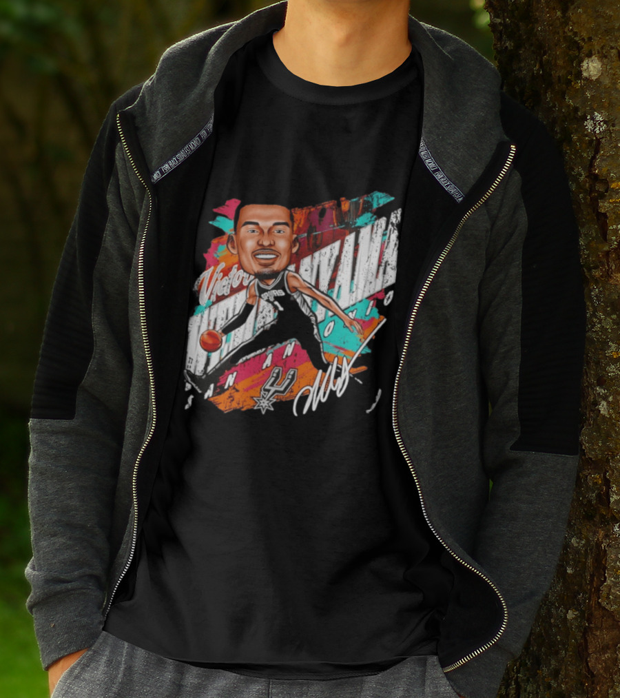 Victor Wembanyama San Antonio Spurs Basketball Cartoon T-Shirt