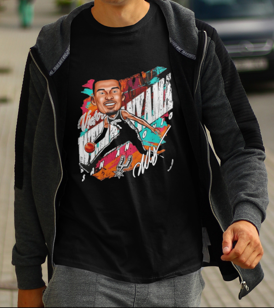 Victor Wembanyama San Antonio Spurs Basketball Cartoon T-Shirt