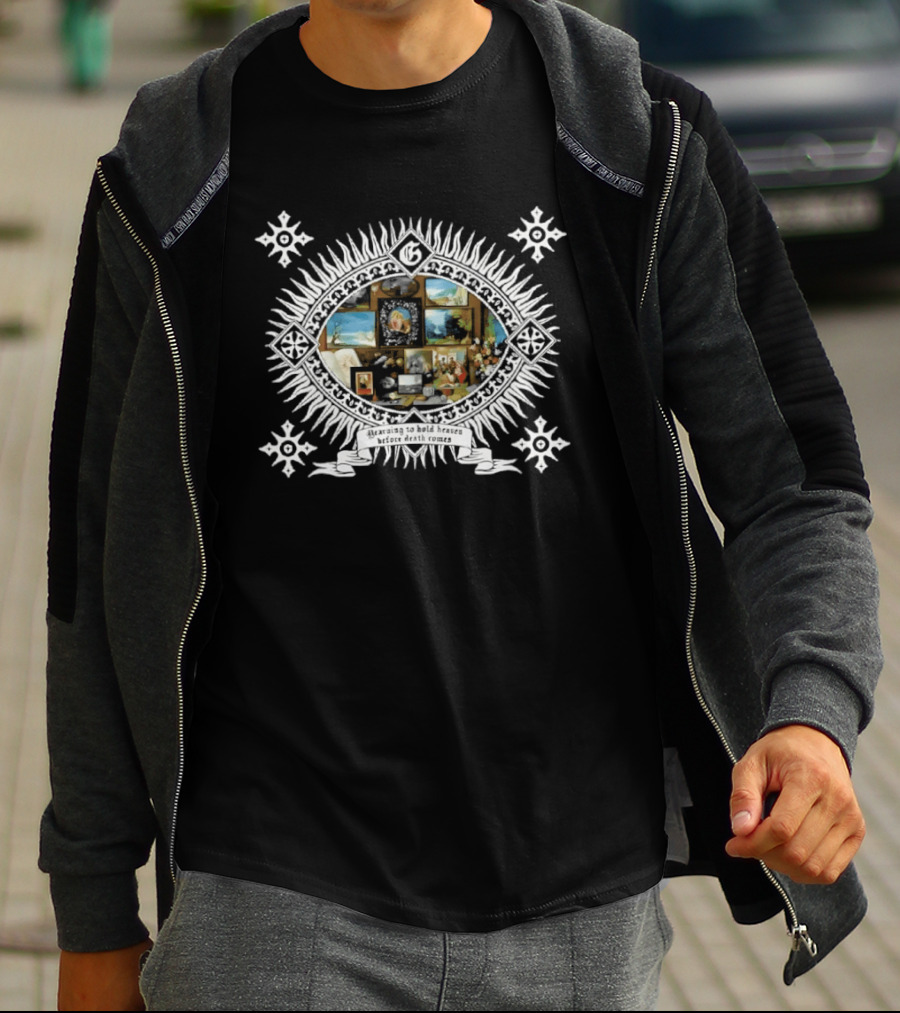 Yearning To Hold Heaven Before Death Comes Celestial Collage With Angelic And Serene Landscape T-Shirt