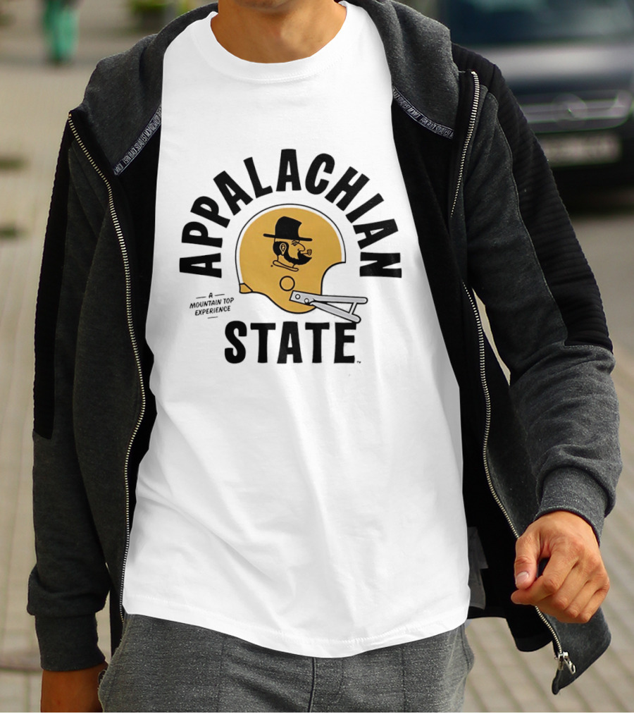 Appalachian State Mountaineers Vintage Football Helmet A Mountain Top Experience T-Shirt