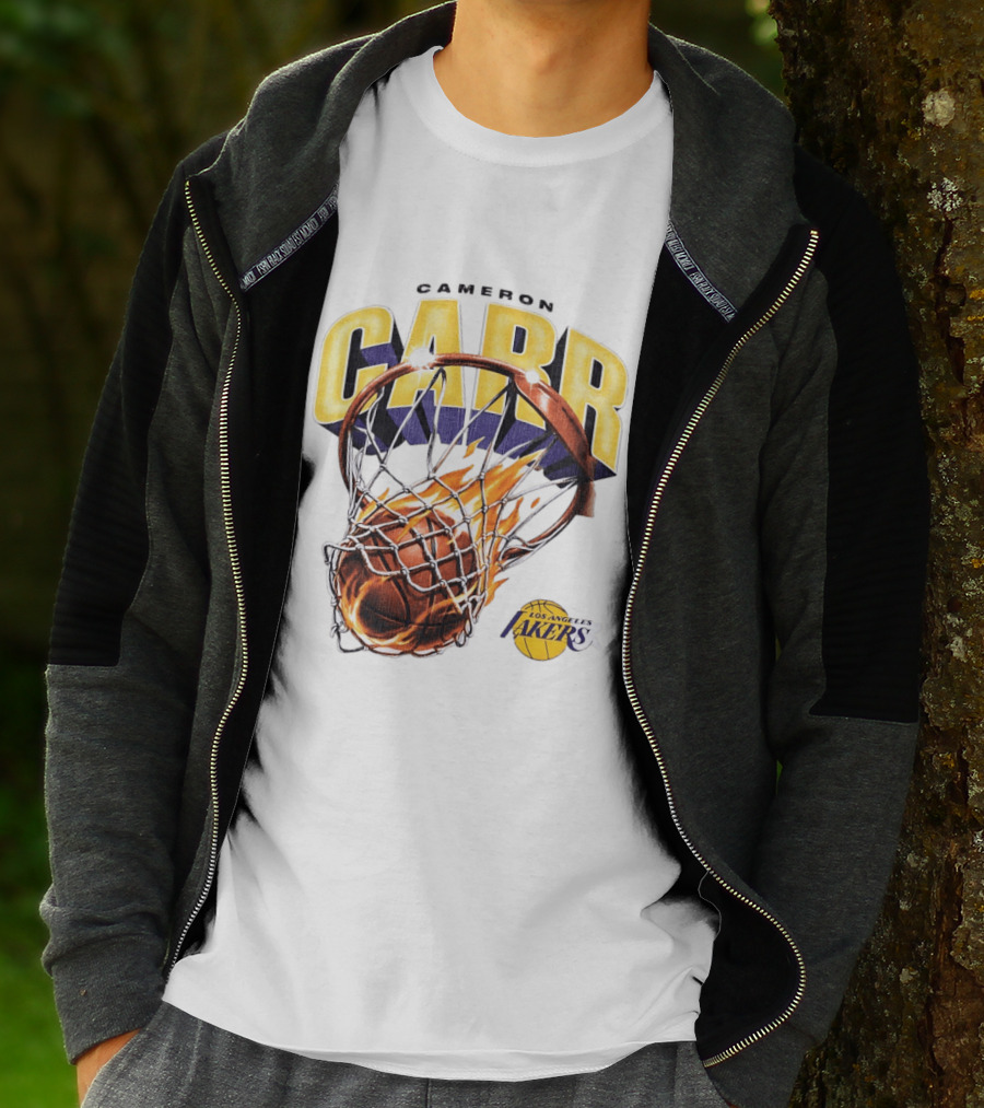 Cameron Carr Basketball Hoop Flame Los Angeles Lakers T-Shirt