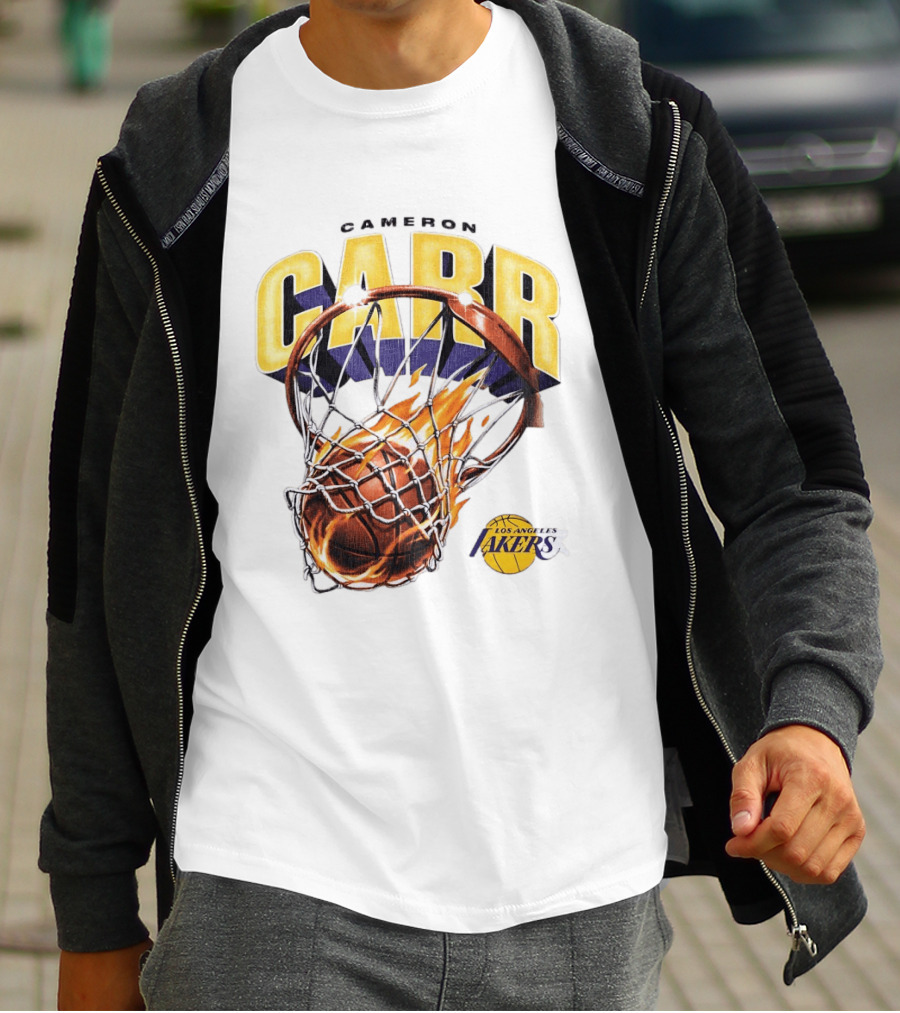 Cameron Carr Basketball Hoop Flame Los Angeles Lakers T-Shirt