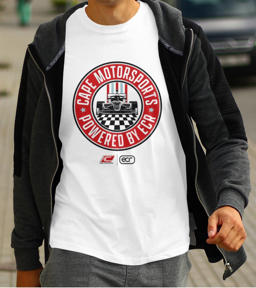 Cape Motorsports Powered By ECR Indy NXT 2026 Racing Car Checkered Flag T-Shirt
