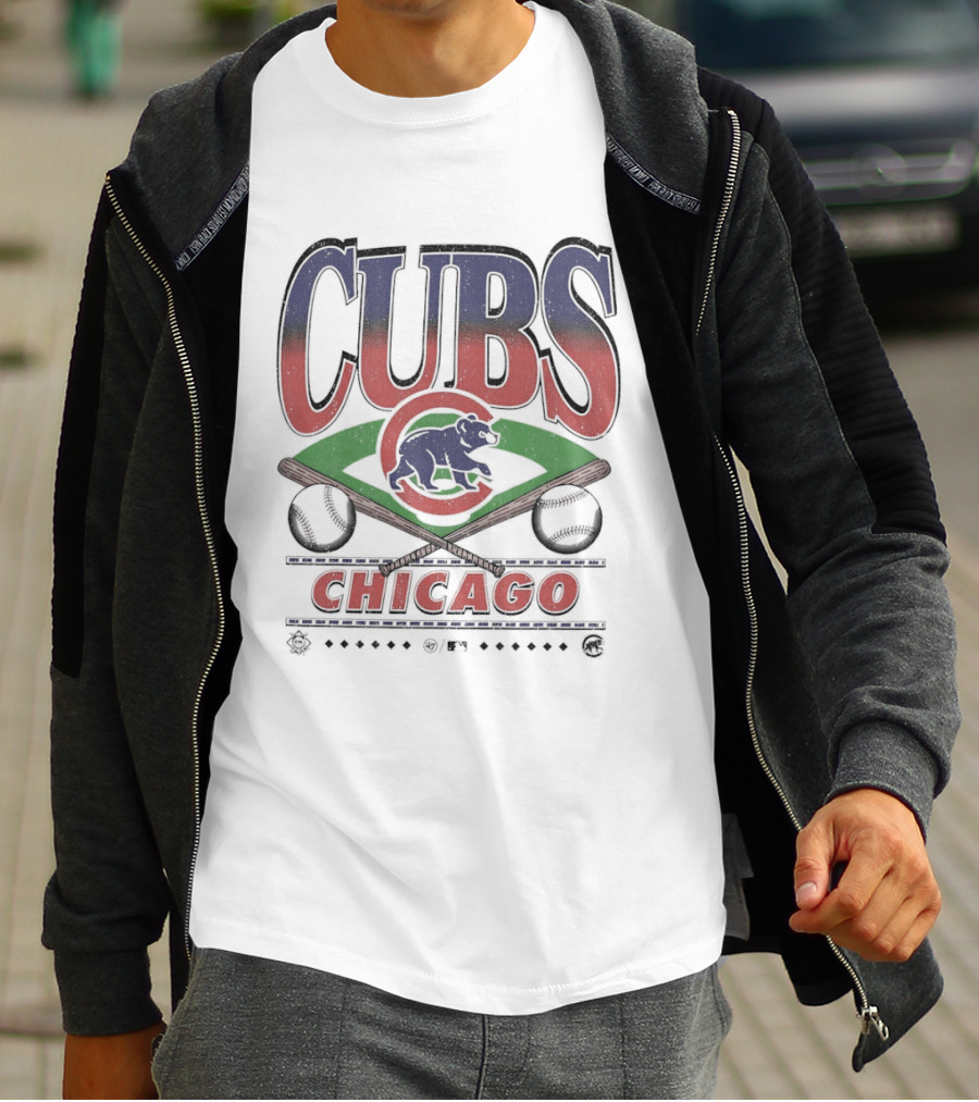 Chicago Cubs Baseball MLB Vintage Logo Crossed Bats T-Shirt