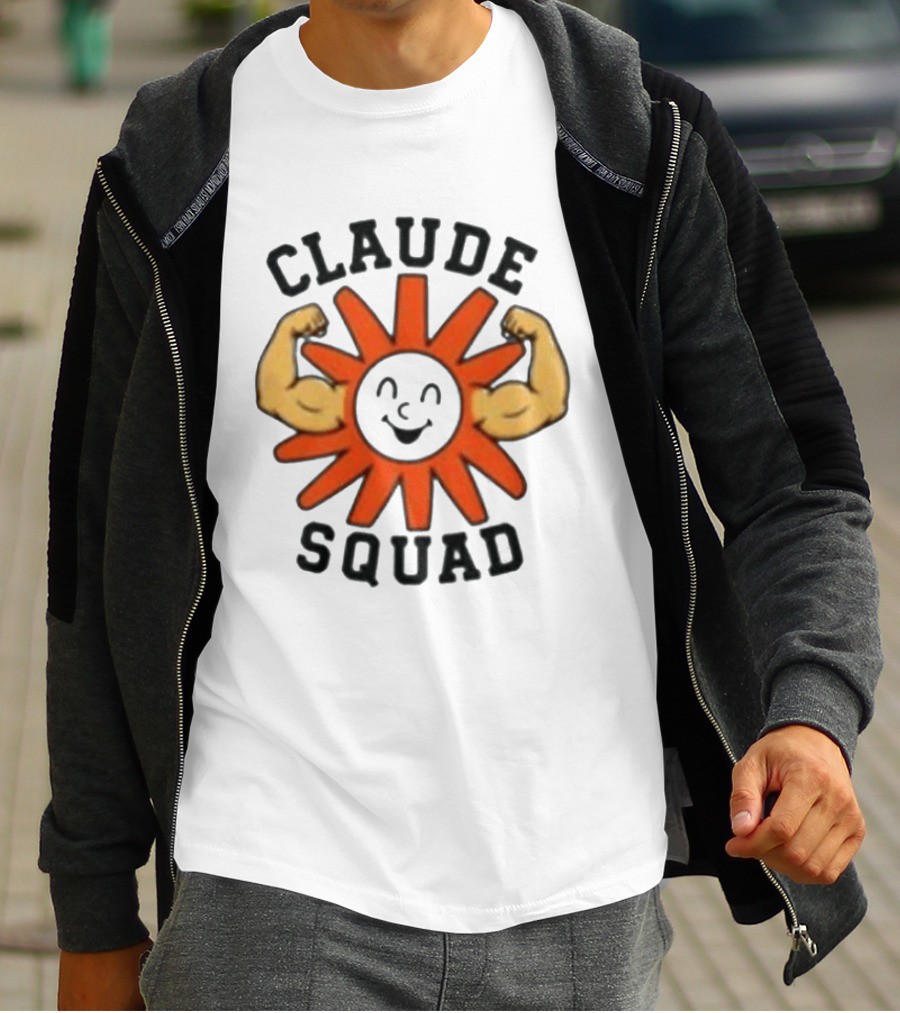 Claude Squad Sun With Flexing Arms T-Shirt