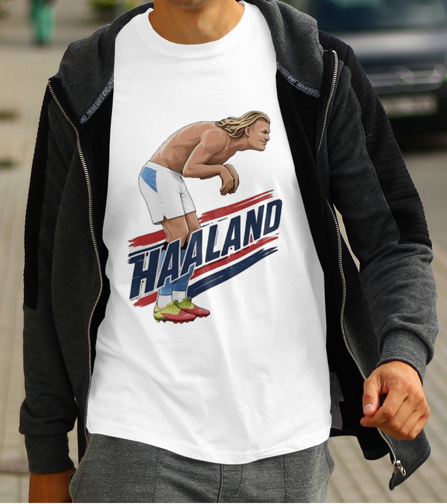 Haaland Taaland Meme Football Cartoon Player Pose T-Shirt