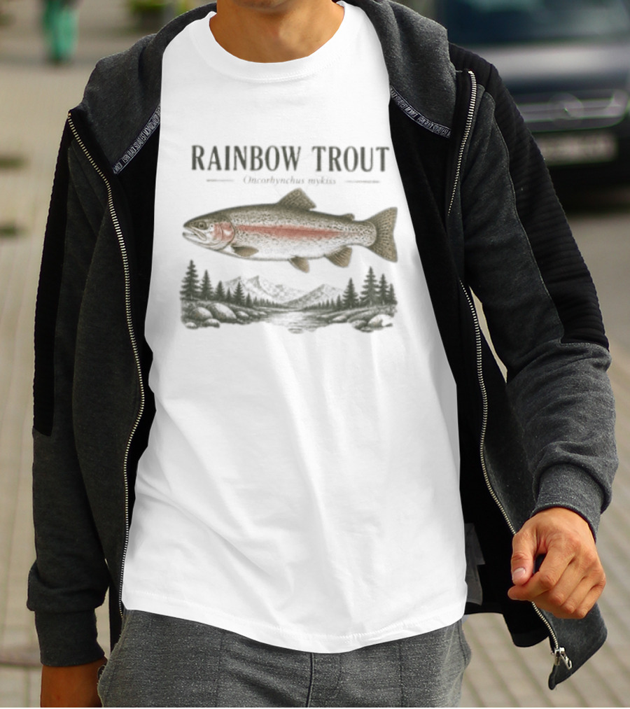 Rainbow Trout Oncorhynchus Mykiss Nature Scenic Mountain Landscape T-Shirt