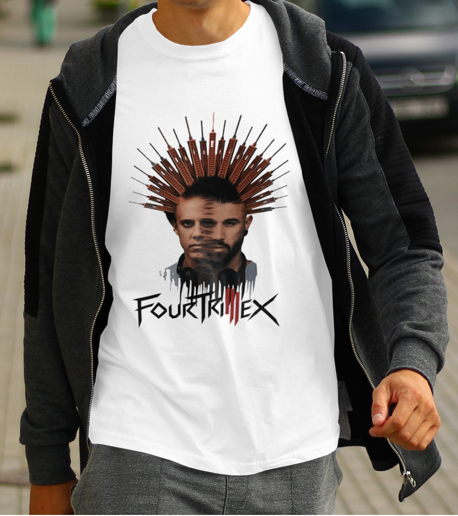 Fourtriex DJ Electronic Music Urban Skyline Fusion T-Shirt