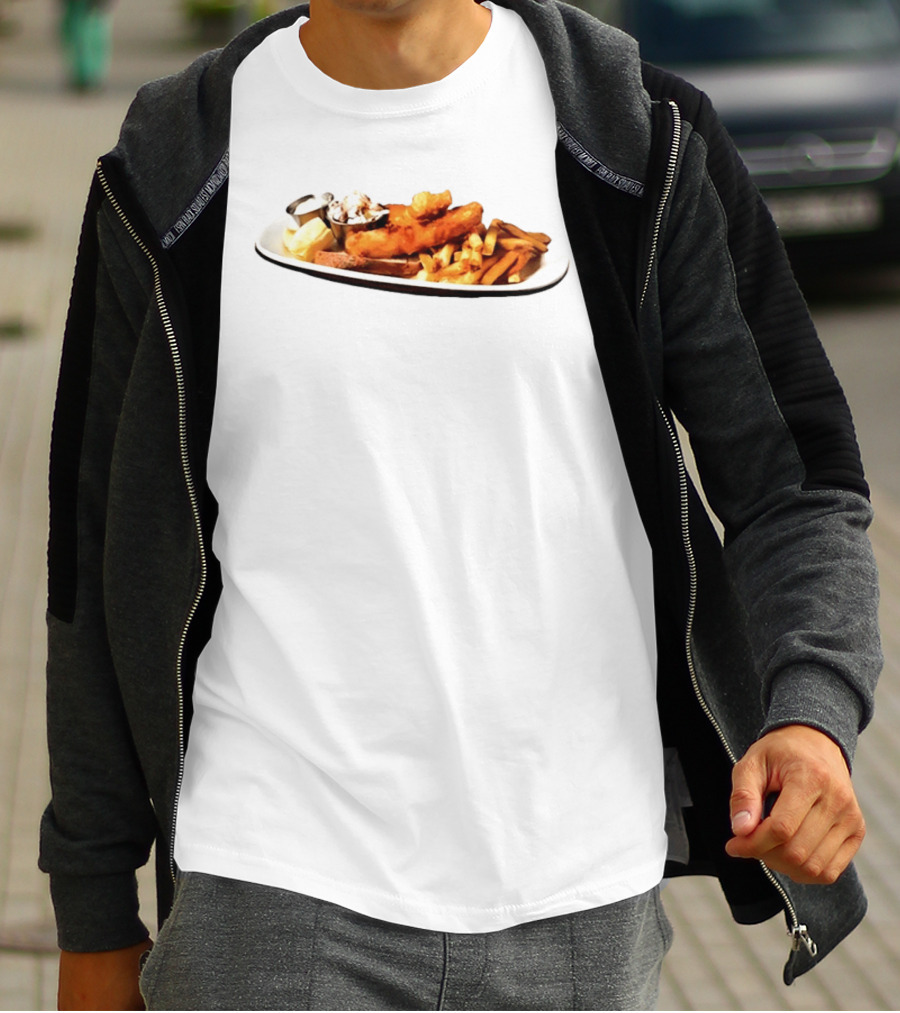 The Fish Fry Crispy Fish With Fries And Tartar Sauce On Plate T-Shirt