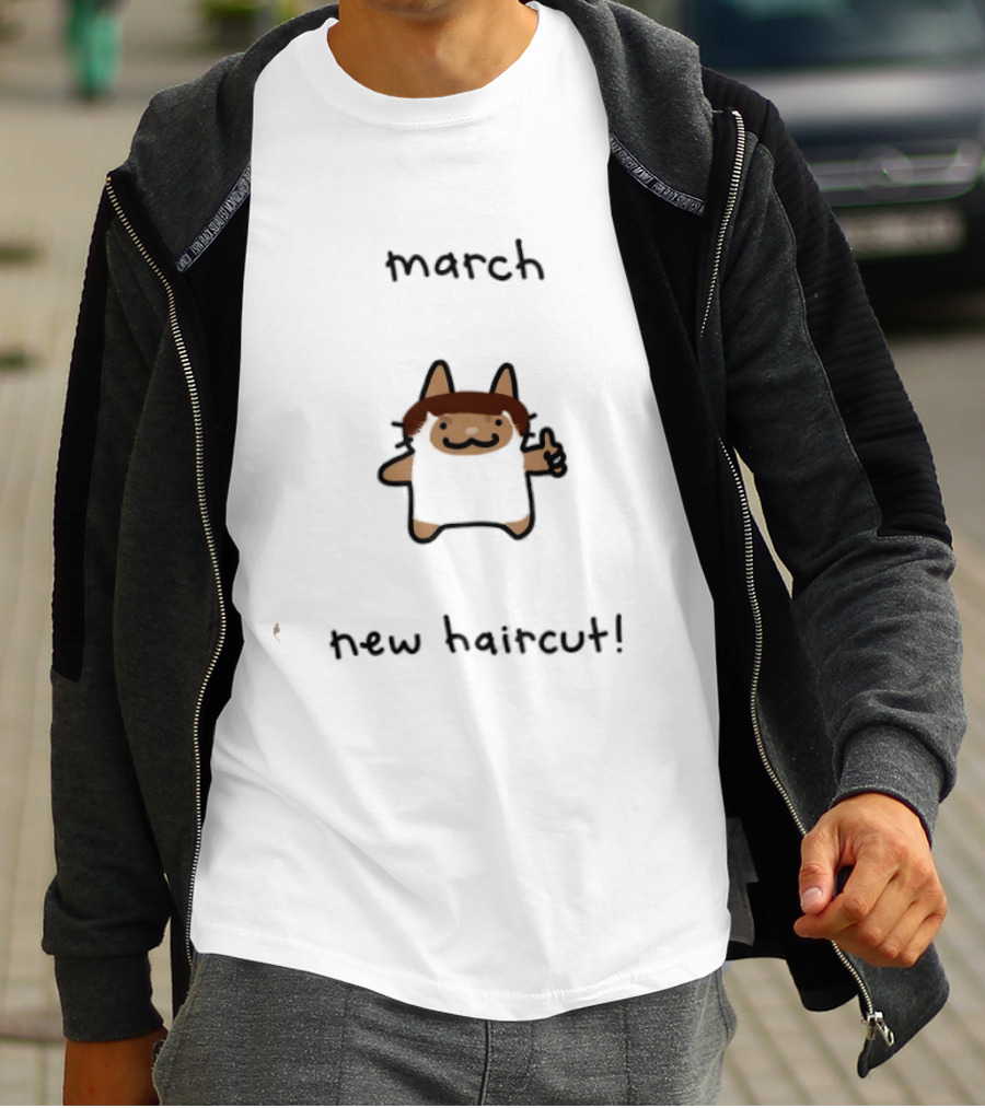 March New Haircut Cat Thumbs Up T-Shirt
