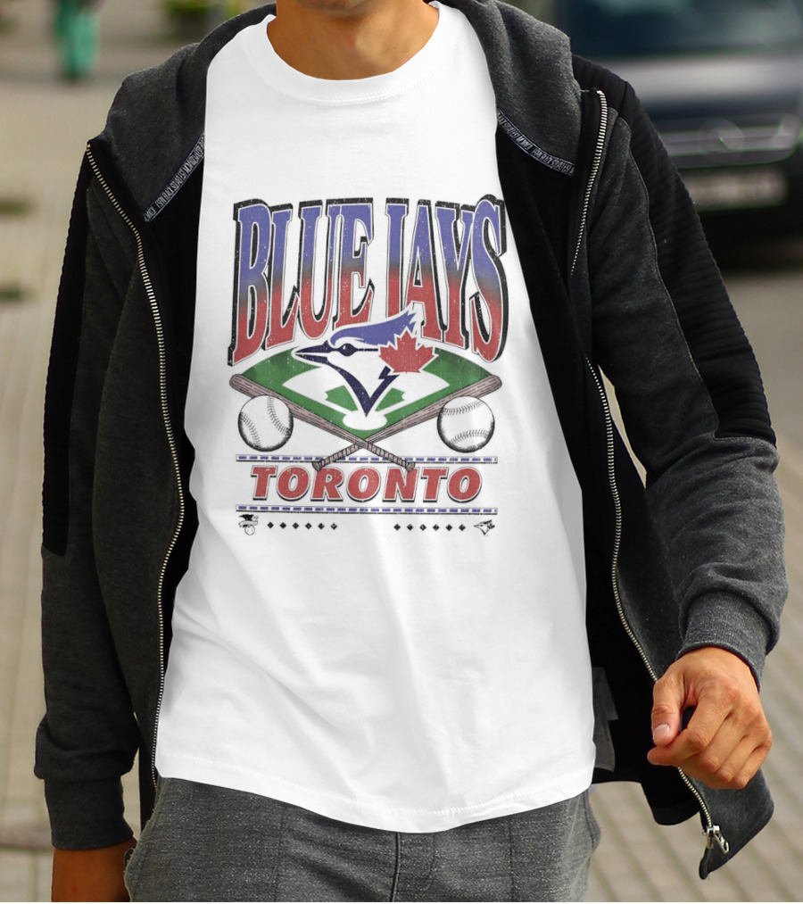 Toronto Blue Jays Baseball Team Emblem Field Motif T-Shirt