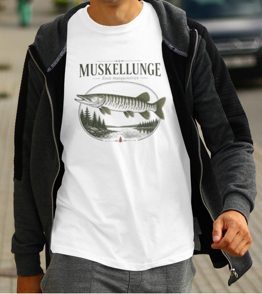 Muskellunge Esox Masquinongy Vintage Fish T-Shirt