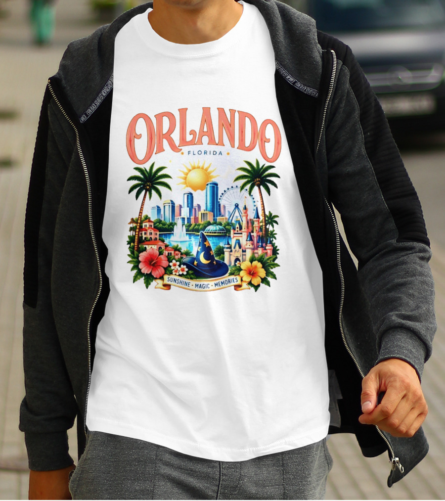 Orlando Florida Sunshine Magic Memories Skyline Adventure T-Shirt