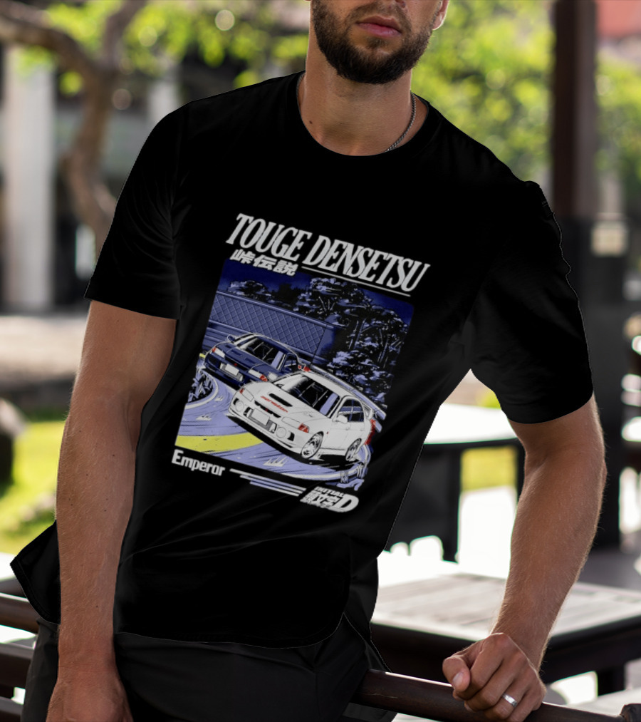 Touge Densetsu Emperor Initial D Mitsubishi Lancer Evolution Racing Scene T-Shirt