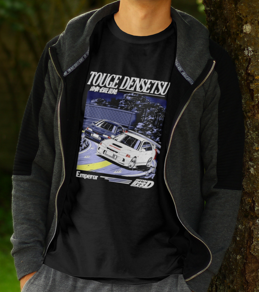 Touge Densetsu Emperor Initial D Mitsubishi Lancer Evolution Racing Scene T-Shirt