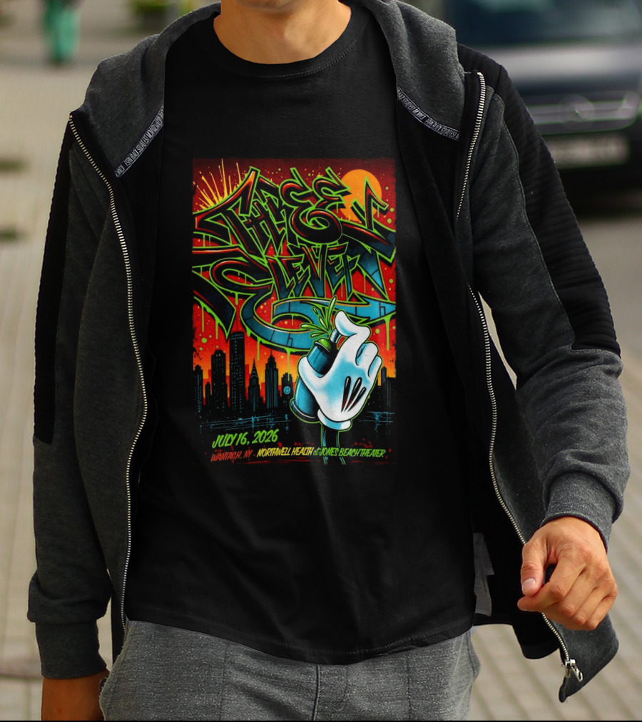 311 July 16 2026 Wantagh NY Northwell Health Jones Beach Theater Skyline Graffiti Hand Spray Can T-Shirt