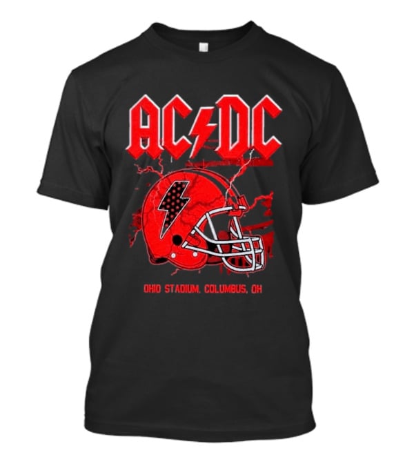 ACDC Pwr Up Tour 2026 Ohio Stadium Columbus Exclusive July 15 Lightning Bolt Helmet T-Shirt