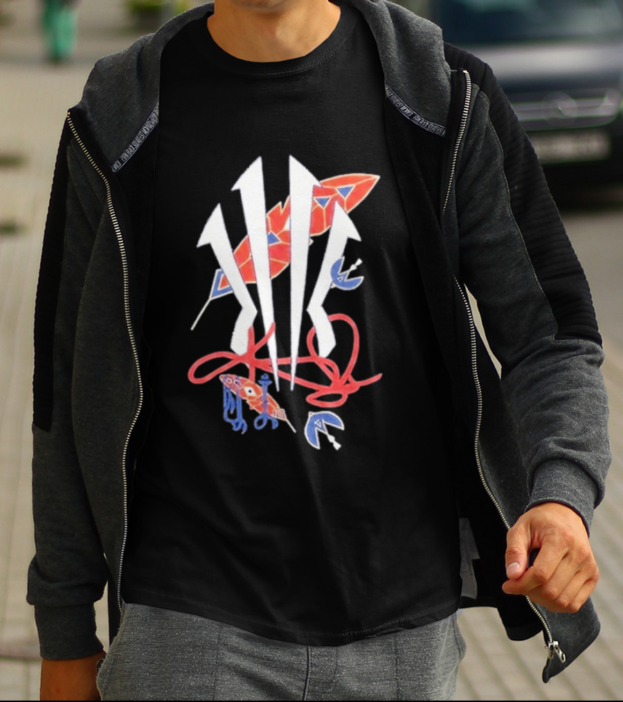 Anta X Kyrie Irving KAI Blue And Red Arrow Art Collaboration T-Shirt