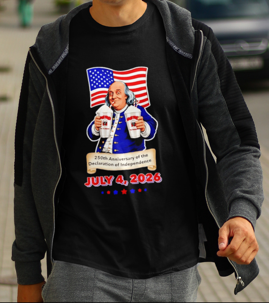 Benjamin Franklin July 4 2026 250th Anniversary Of The Declaration Of Independence T-Shirt
