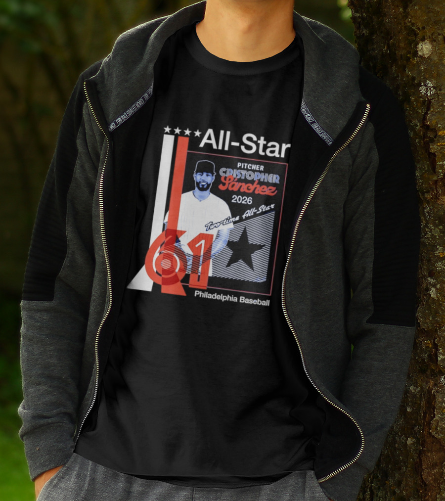 Cristopher Sanchez 61 Philadelphia Phillies Pitcher 2026 Two Time MLB All Star T-Shirt
