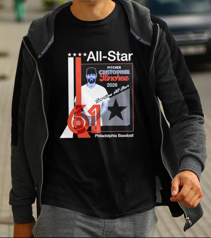 Cristopher Sanchez 61 Philadelphia Phillies Pitcher 2026 Two Time MLB All Star T-Shirt