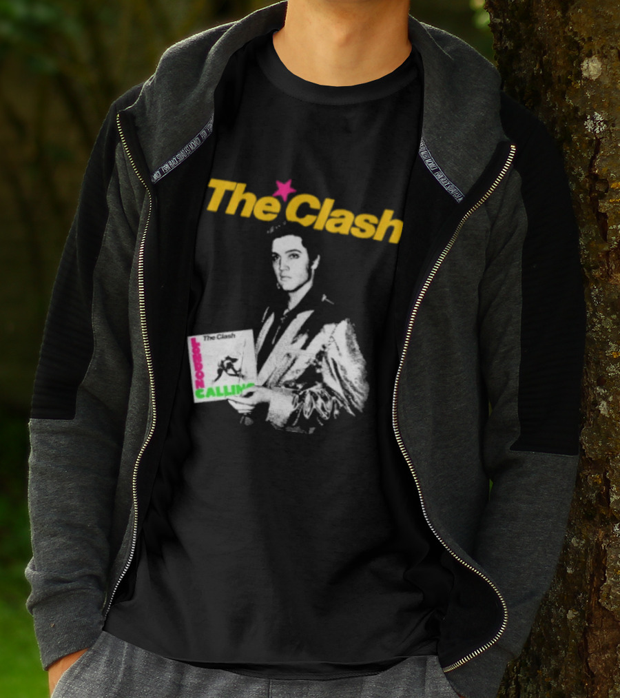 The Clash Elvis Presley London Calling Album Image T-Shirt