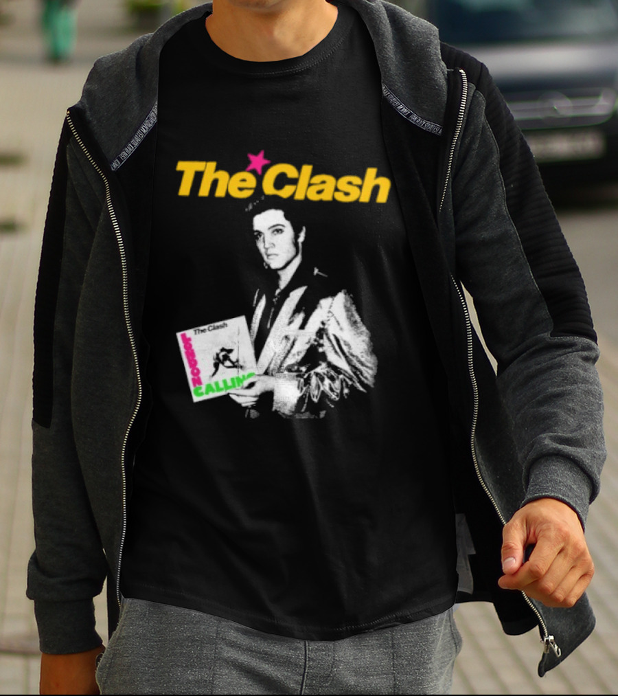 The Clash Elvis Presley London Calling Album Image T-Shirt