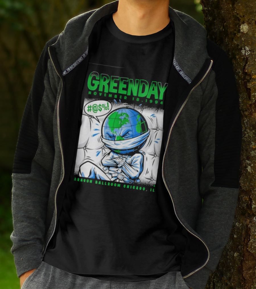 Greenday November 18 1994 Aragon Ballroom Chicago IL Earth T-Shirt