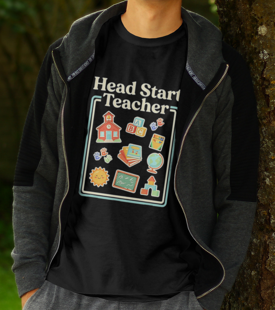 Head Start Teacher ABC Classroom Learning Sun Globe School Building Blocks T-Shirt