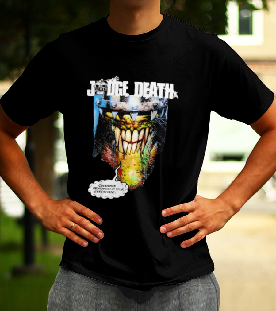Judge Death 2000 AD Comic Book Character Jugggge Deathhhh At Your Sssservice T-Shirt