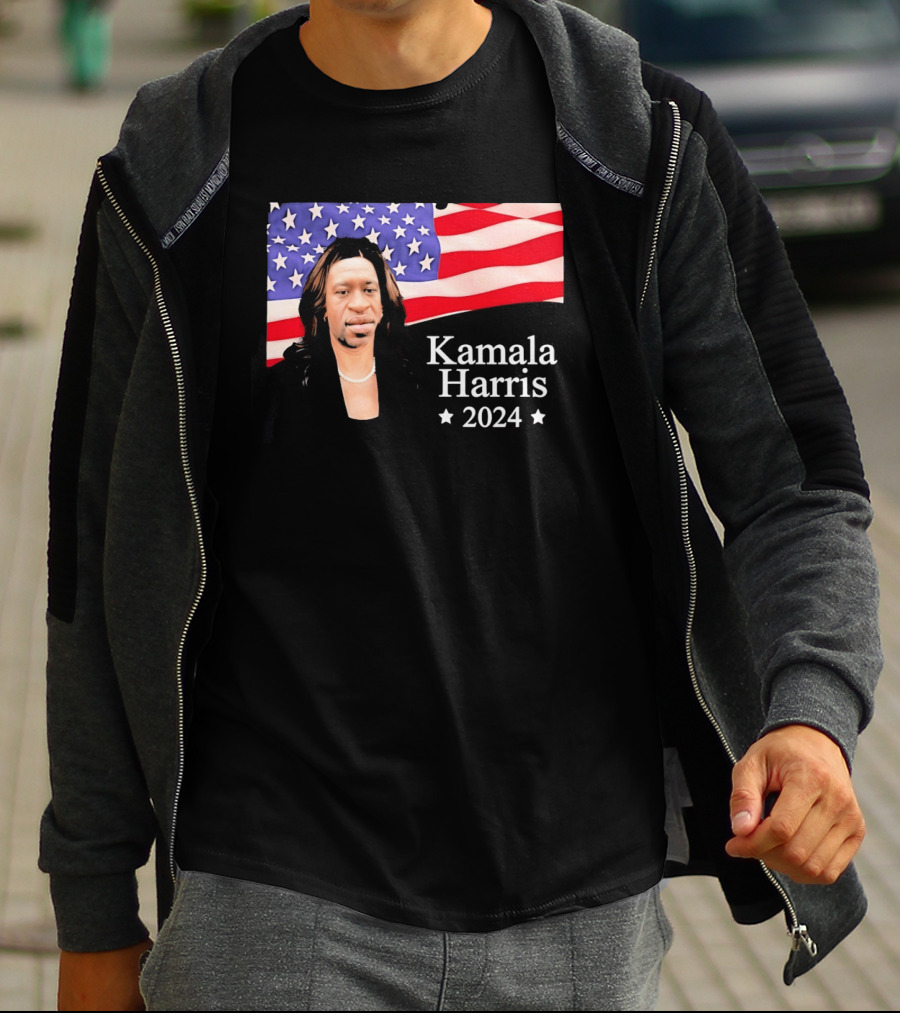 Kamala Harris 2024 Political Satire American Flag T-Shirt