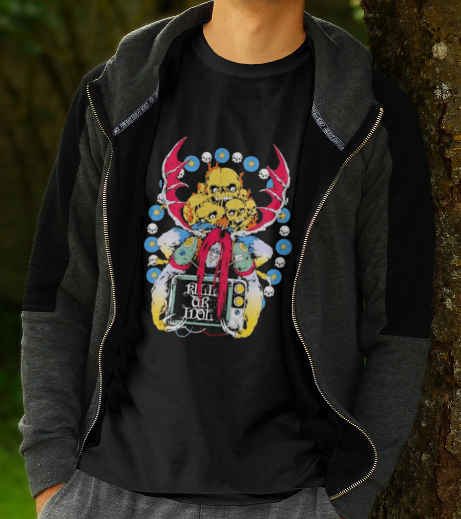 Kill Or Idol Skulls Television Gothic Antlers Stars T-Shirt