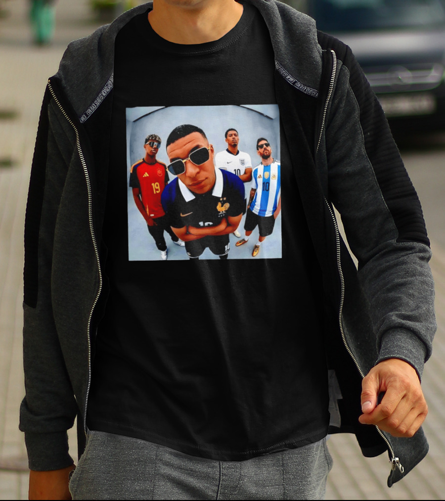Kylian Mbappe Jude Bellingham Lionel Messi Football Stars Selfie Spain England Argentina France T-Shirt