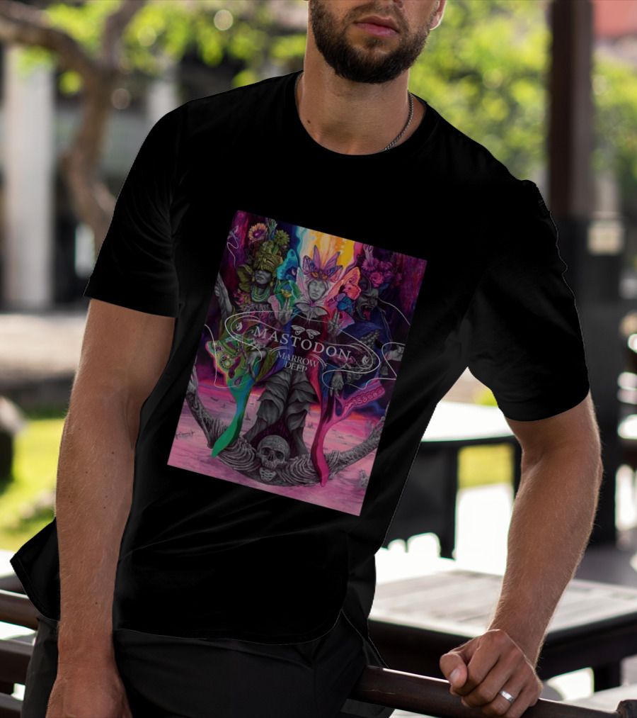 Mastodon Marrow Deep Psychedelic Album Art With Skull And Figures T-Shirt