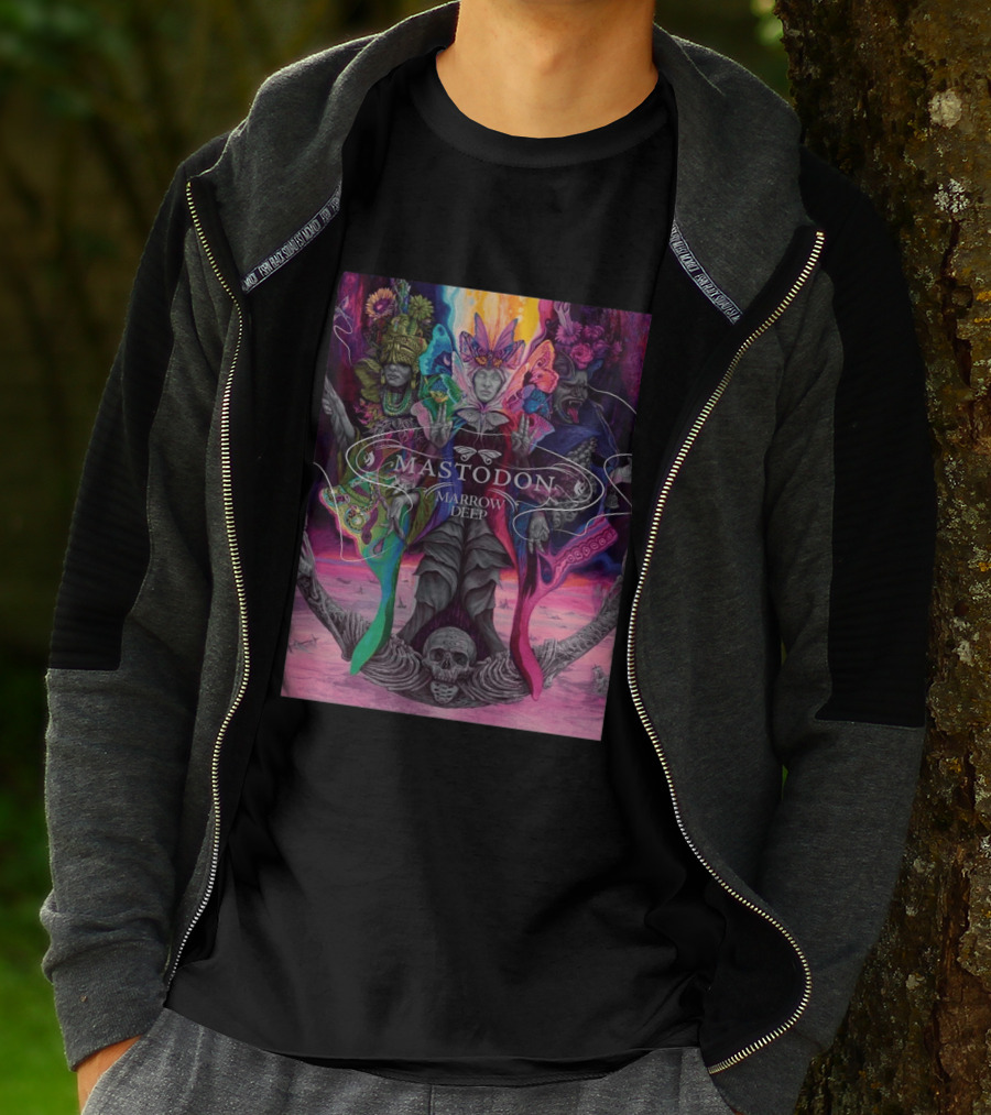 Mastodon Marrow Deep Psychedelic Album Art With Skull And Figures T-Shirt