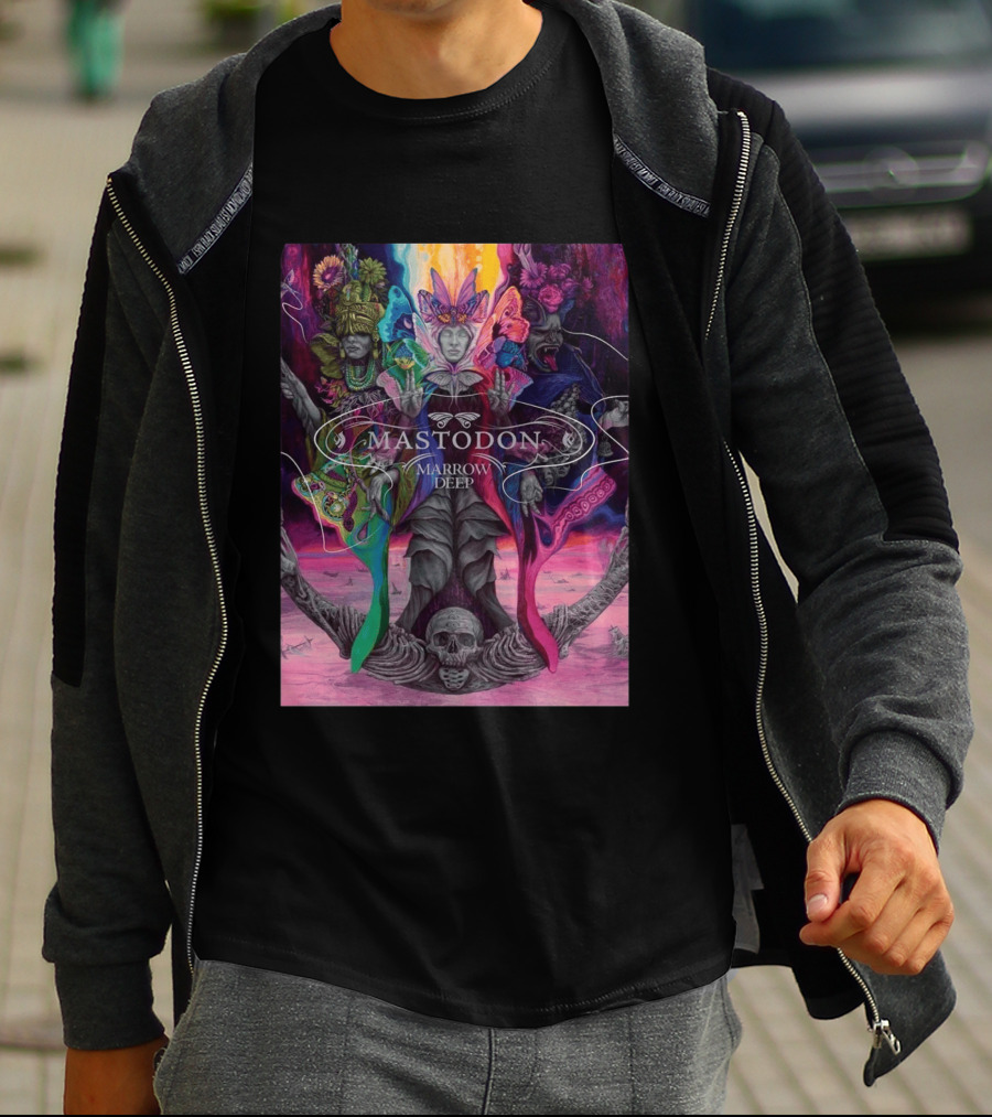 Mastodon Marrow Deep Psychedelic Album Art With Skull And Figures T-Shirt