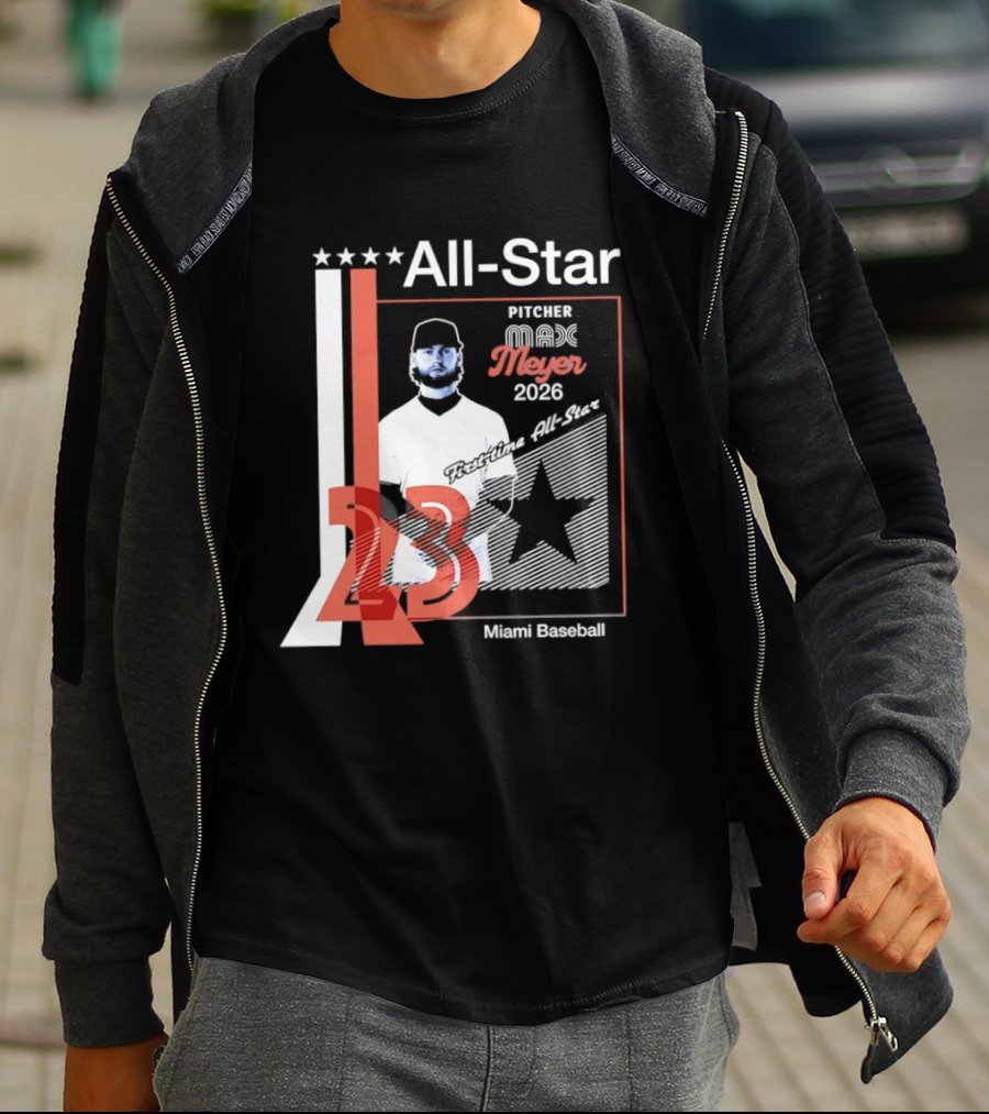 All Star Pitcher Max Meyer 23 Miami Baseball 2026 T-Shirt
