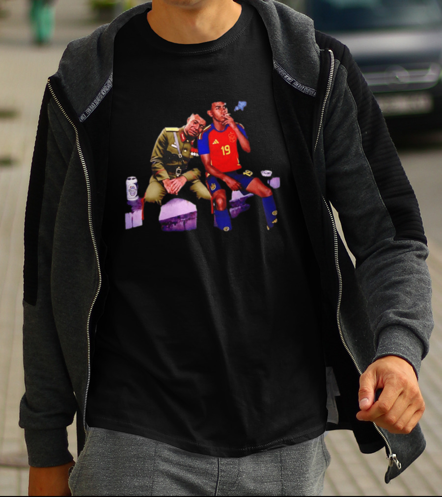 Mbappe And Yamal Drink Beer And Smoking 2026 Meme With Soccer Jerseys T-Shirt