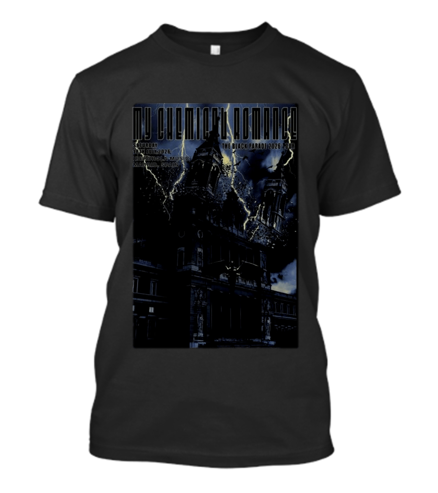 My Chemical Romance The Black Parade 2026 Tour Madrid Spain 18th July T-Shirt