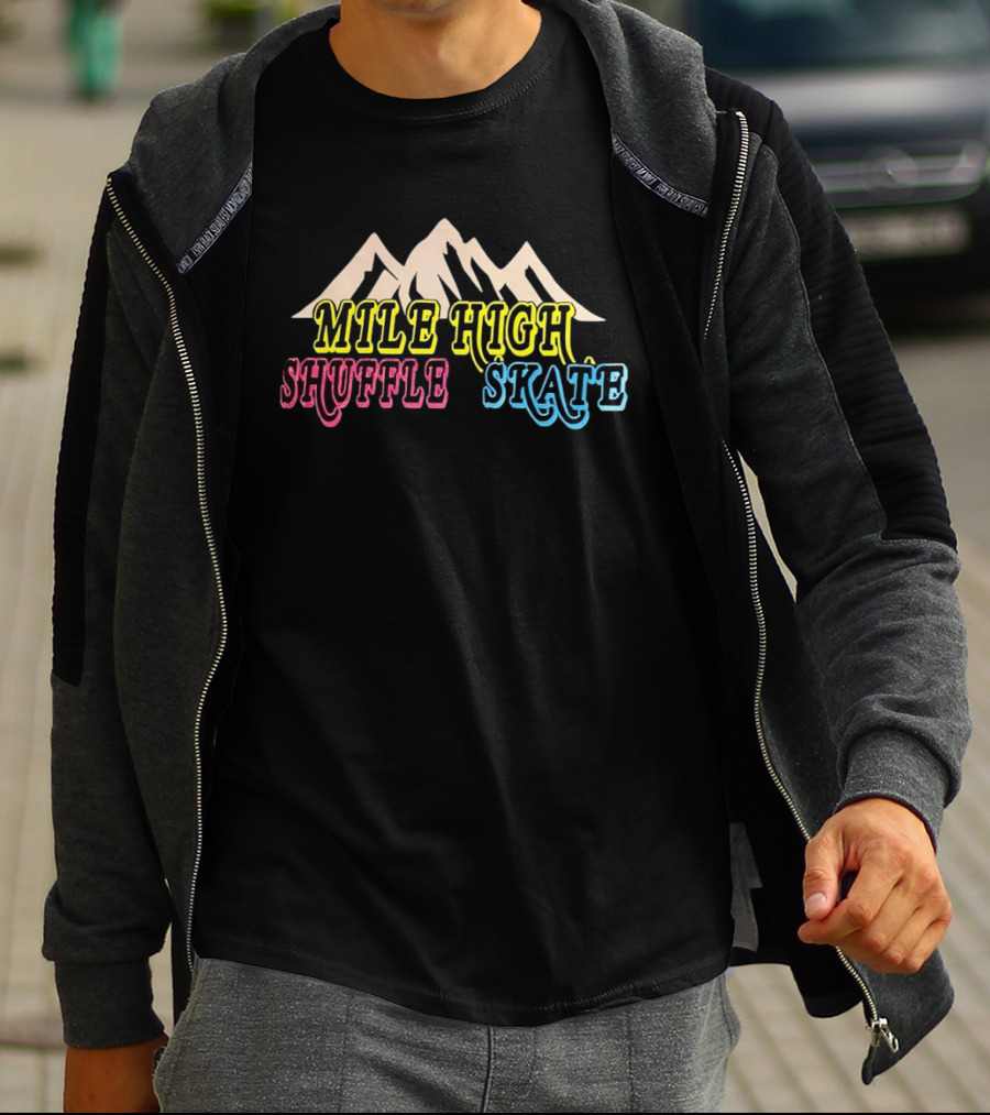 Mile High Shuffle Skate Roller Skating Mountain T-Shirt