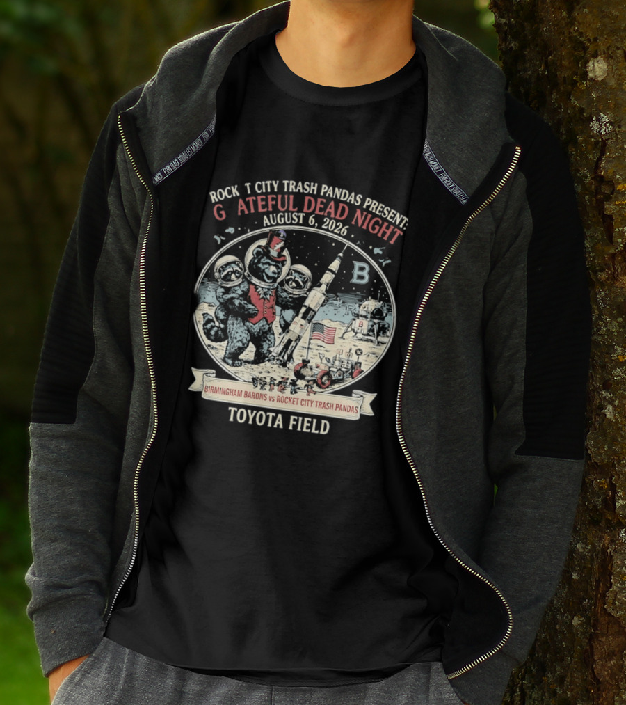 Birmingham Barons Vs Rocket City Trash Pandas Grateful Dead Night August 6 2026 Toyota Field T-Shirt