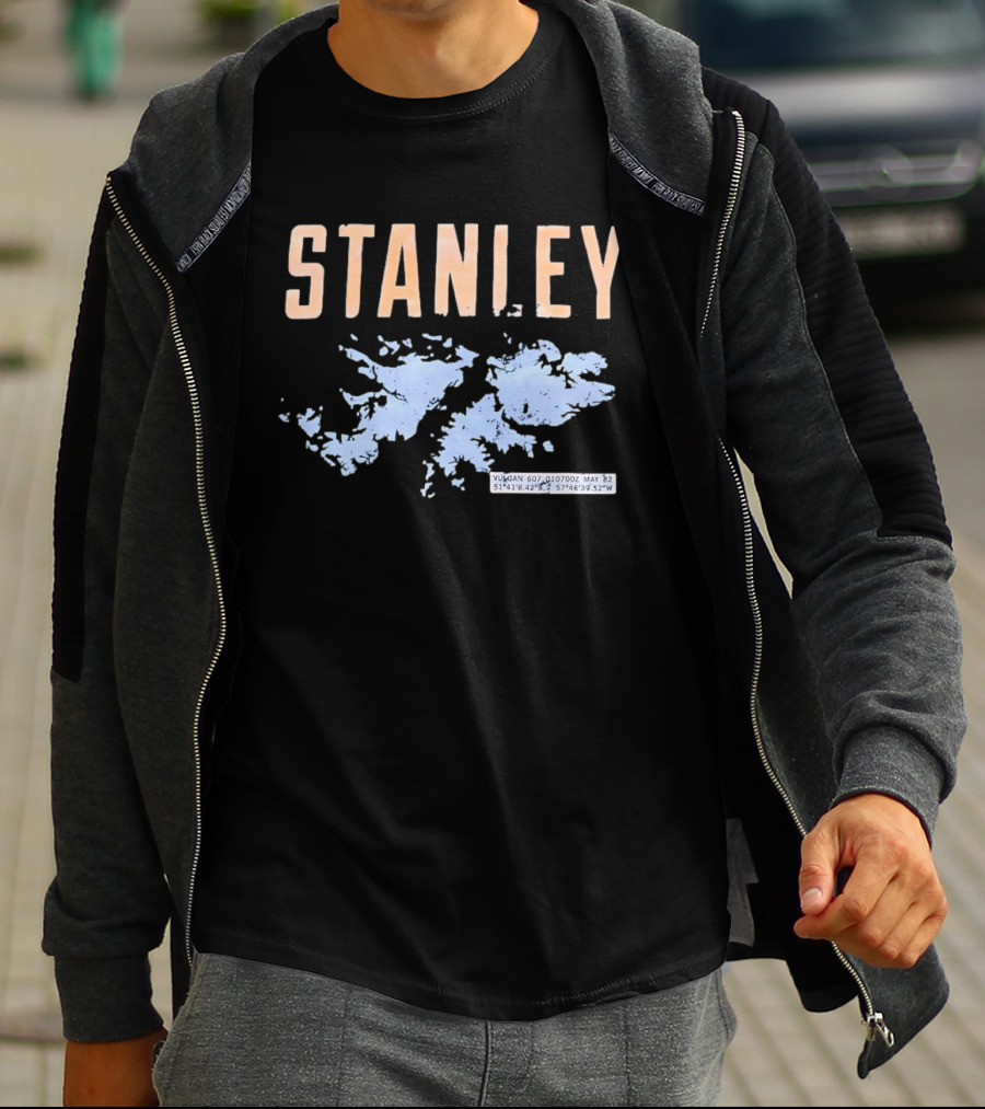Stanley Falkland Islands Vulcan 607 May 82 Coordinates Operation Black Buck T-Shirt